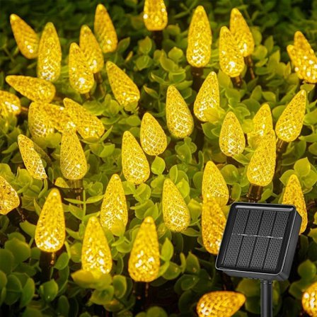 Solcelle LED-lyskæde Udendørs – 50/100 LED-lamper, IP65 Vandtæt Juledekoration LED-lys til Terrasse og Fest_TF_TF