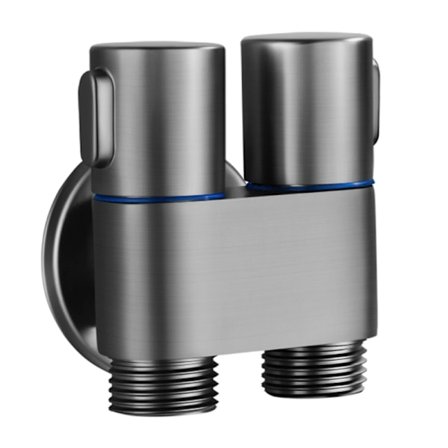 Messing 3-veis Fyllingsvinkelventil Veggfeste Én Inn til To Ut Vann Toalettkran Bidet Dusjhode for Baderomstilbehør