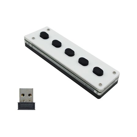 Tyst Silikon Bluetooth Anpassningsbar Programmerings Makrotangentbord 5-Tangenter Macropad Kopiera Klistra in USB-Tangentbord,B