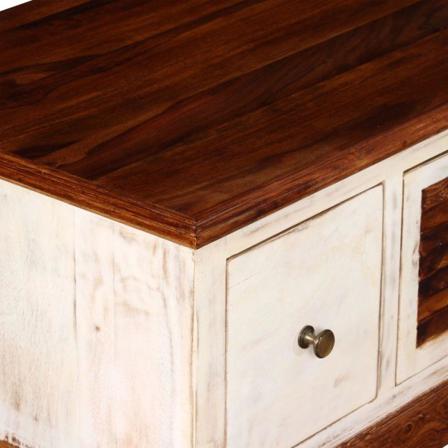 Vidaxl Soffbord Massivt Shesham- Och Mangoträ 90x50x35 Cm Brun