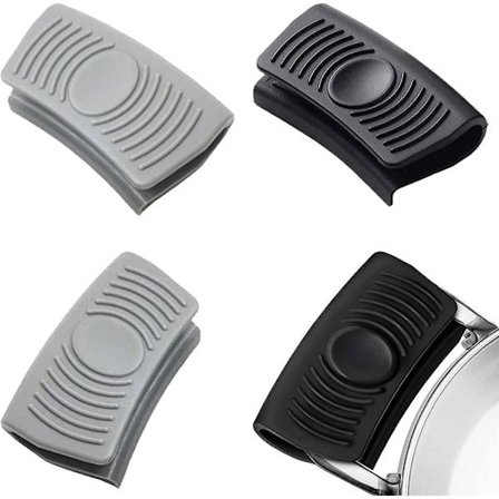 2 par silikonhåndtakholder, sklisikker assistent til gryte- og pannehåndtak, matlagingspinchgrep fungerer håndtakdeksel for støpejernsgryter, 