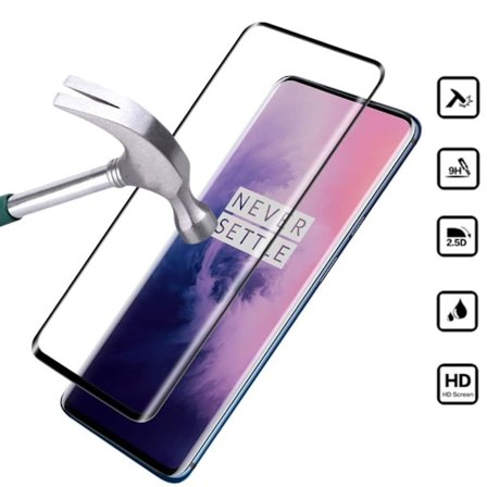 OnePlus 7 PRO skærmbeskytter 9H passer cover etui høretelefoner -