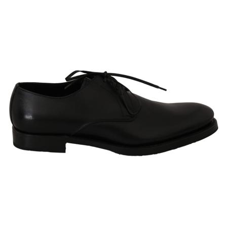 Dolce & Gabbana, Leather Derby Formal Shoes Czarny, Mężczyzna, Rozmiar: 39 EU