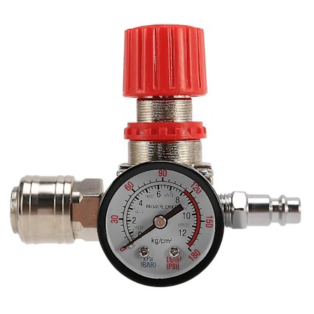1/4 tommer Trykregulator Luftkompressor Trykregulator Reductionsventil 3 Huller Kontrolventil
