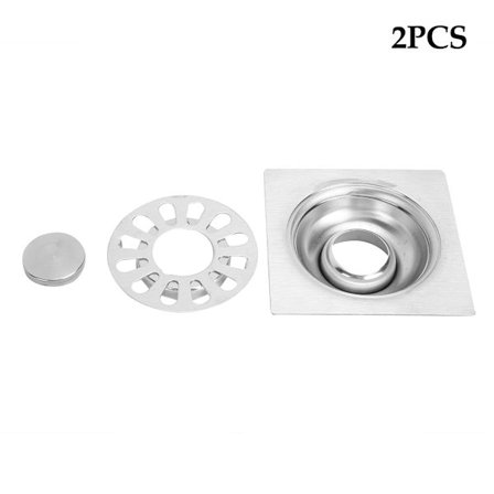 2 stk. rustfrit stål dobbelt brug firkantet gulvafløb badeværelse vaskemaskine tilbehør