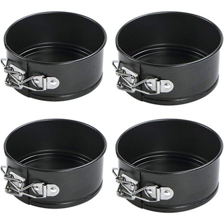 4,3 tums Mini Springform Set med 4 Cheesecakeformar med löstagbar botten
