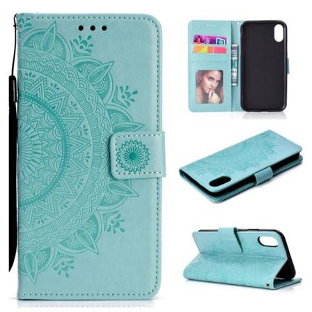 IPhone 9 mobilfodral syntetläder silikon stående plånbok drömfångarmönster - Turkos Grön