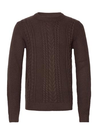 Jjcraig Knit Crew Neck Pre Brown Jack & J S