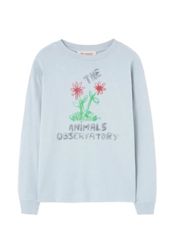 THE ANIMALS OBSERVATORY Flowers Blue Dof Lonf Sleeve T-Shirt - Blue - 4 Y