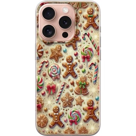 Kompatibelt Mobilskal till Apple Apple iPhone 16 Pro Julmotiv med pepparkakor, polkagrisar och färgglada julgodisar
