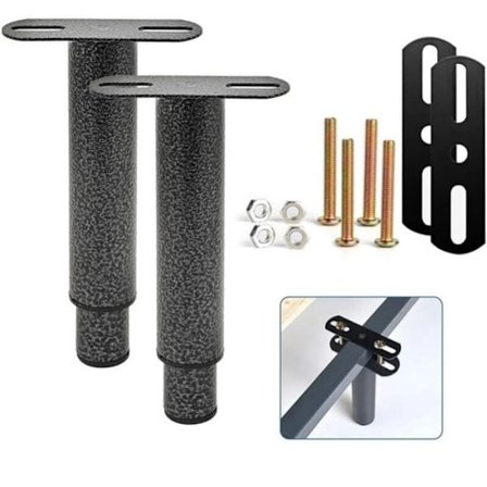 Møbelben - Erstatningsben til seng - Metallkoblinger - Justerbare sengeben - Størrelser fra 18 til 33 cm - 2 stk