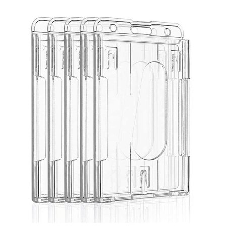Vertikale Kortholdere - Hard Plastikkmerke og Kredittkortholder - 4-Pakning Transparent Merkeholder - ID-Merkeholder