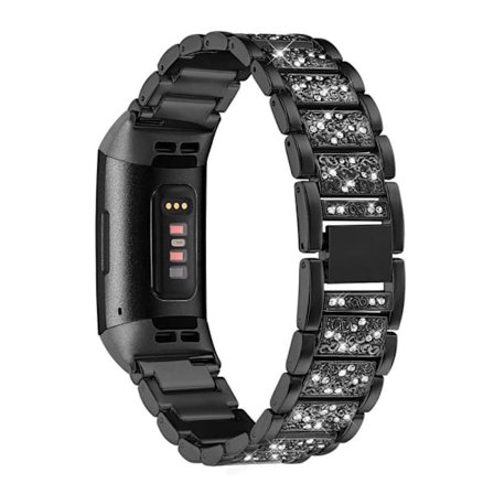Rhinestone Metallarmband i Rostfritt Stål för Fitbit Charge 3/4