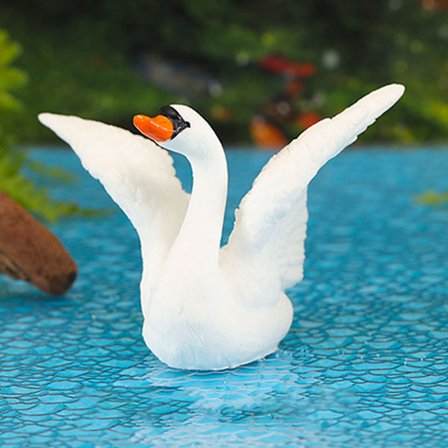 Mini Hvid Svane Dekoration Gåse Figur Dukkehus Micro Lands