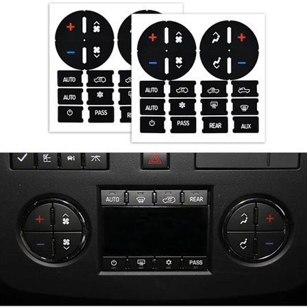 2 stk. Radioknappreparasjonsklistremerker for å fikse falmede klimakontrollknapper, bilklistremerker for interiørtilbehør