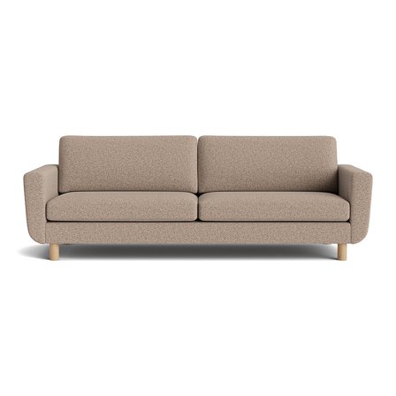 Haven 3 personers sofa - Puente Greige - 244x86x86 - Stilfuld 3 personers sofa med koldskum, fyrretræ & massive egetræsben - Greige