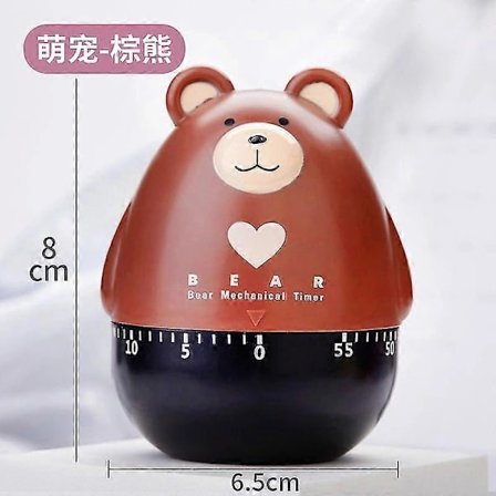 Keittiöajastin Sarjakuvahahmo Uusi Mekaaninen Söpö Ajastin Kovalla Hälytyksellä Lapsille Ruskea karhu[co]