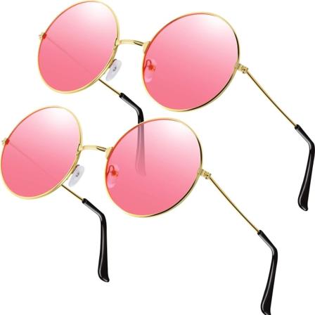 2 par solglasögon Specifikationer Hippie rosa solglasögon Retro Hi