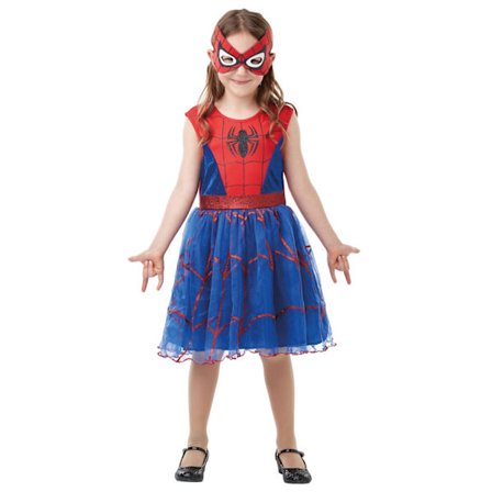 Marvel Girls Deluxe Spider-Girl Tutu Kjole Kostume 3-4 år Blå/Rød