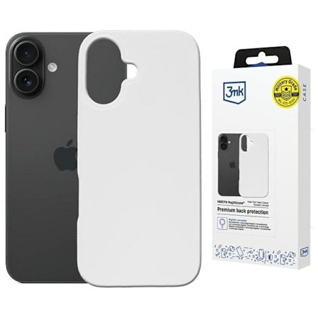 3MK Mobilskal till iPhone 16 MagSafe Silikon Hardy - Vit