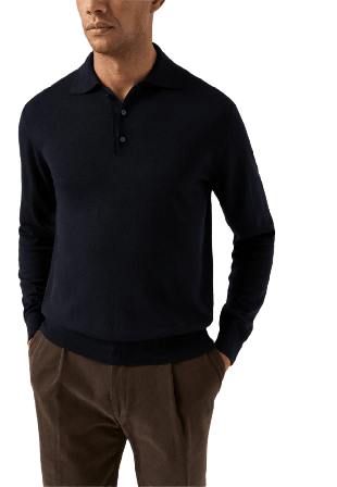 Eton Finstickad Polotröja Tröjor Herr Blå L