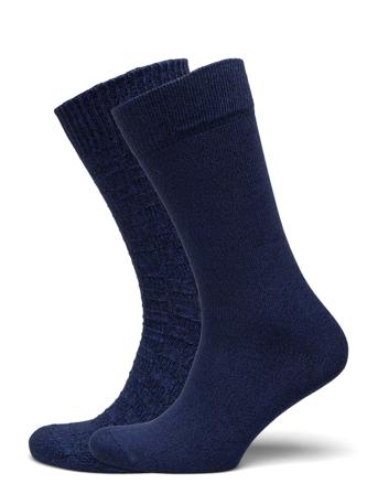 Levis Reg Cut Bootsock Basket Weave Underwear Socks Regular Socks Marineblå Levi ́s*Betinget Tilbud