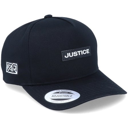 Fair - Sort adjustable Kasket - Justice Patch Curved A-Frame Black Adjustable @ Hatstore