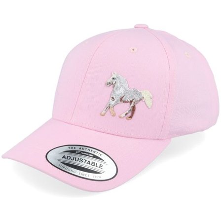 Kiddo Cap - Rosa adjustable Keps - Kids White Horse Side Pink Adjustable @ Hatstore