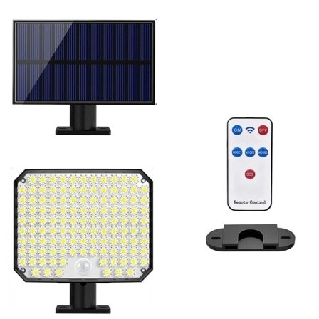118LED Udendørs Solar Lys med Motion Sensor Fjernbetjening Kontrol IP65 Vandtæt til Garage Sikkerhed Væg Lys