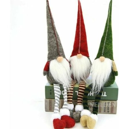 3 stk svenske nisser, julepyntedyr, skandinavisk stilinnredning, hengende benhylle