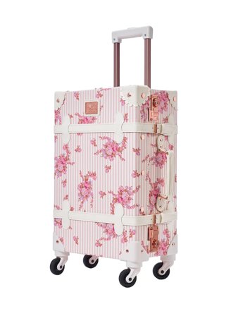 Uniwalker Koffert Retro Blomster-Rosa 20"