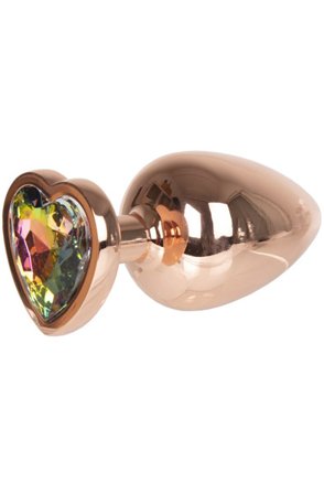 Metal Heart Plug Gold Rose Large Buttplug - Blushme.se