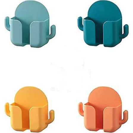 4st Fjärrkontroll Organizer Mobiltelefon Förvaringsbox med krokar, väggmonterad Laddstation Mobiltelefon Tablett Kabelhållare Viskoskort