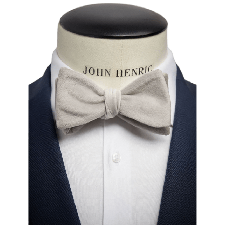 John Henric Self Tied Velvet Bow Tie Kostymtillbehör Herr Silver ONESIZE