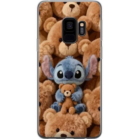 Kompatibel Mobilcover til Samsung Galaxy S9 Stitch omgivet af brune teddybjørne med en lille teddybjørn i armene i en sød og hyggelig kawaii-design