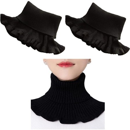 Todelt avtakbart skjerf med krage - Svart