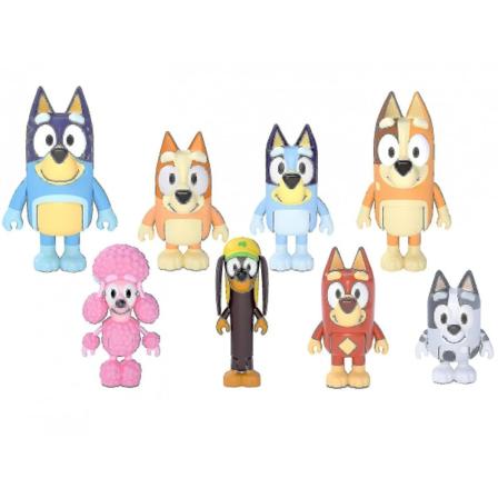 Bluey Family Action Figur Set Tecknad Hunddockor Bildekoration Barnleksaker Presenter Julklapp 8st[HK]