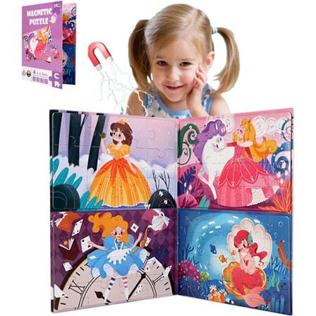 Magnetisk Pussel för Barn, 72 Delar Magnetiskt Pussel Prinsessa Resepussel för Barn 3 4 5 År Gamla Pojkar och Flickor