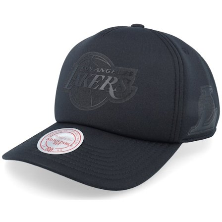 Mitchell & Ness - NBA Schwarz adjustable Cap - Los Angeles Lakers Foam Pro Black A-frame Adjustable @ Hatstore