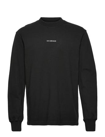 Distressed Tee Long Sleeve Logo T-Langærmet Skjorte Sort HAN Kjøbenhavn