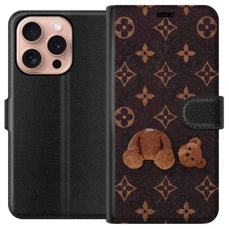 Yhteensopiva Lompakkokotelo Apple Apple iPhone 16 Pro Graafinen monogrammikuvio, jossa taiteellisesti muotoiltu nalle