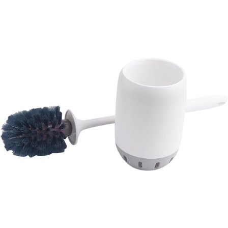 Toiletbørste og holder opgradering moderne stærke børstehår, toiletbørste til rengøring af toiletter, toiletsæt (gulvpakke-2)