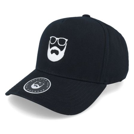 Bearded Man - Svart adjustable Keps - Logo Curved A-Frame Black Adjustable @ Hatstore