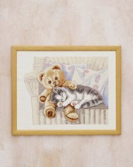 Broderikit Billede Små Venner - Aida - Permin