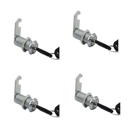 4 stk. 30 mm Skabslås Kamdørlås med Nøgler Sikkerhedskamlås Skabskamlås Postkasselås til Skab Skuffe Skab Postkasse Dør