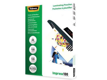 Fellowes Laminat A4 100mic Klar 100/fp - Lyreco - Kontorsmaskiner - Laminering - Laminat - A4