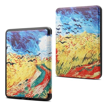 Amazon Kindle Paperwhite 4 (2018) mønstered læder flip etui - Hvedemark med krager