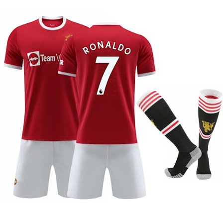 2122 New Red Devils Home No. 7 C Ronaldo fotballskjorte voksen dress skjorte løst sportstøy, L str.
