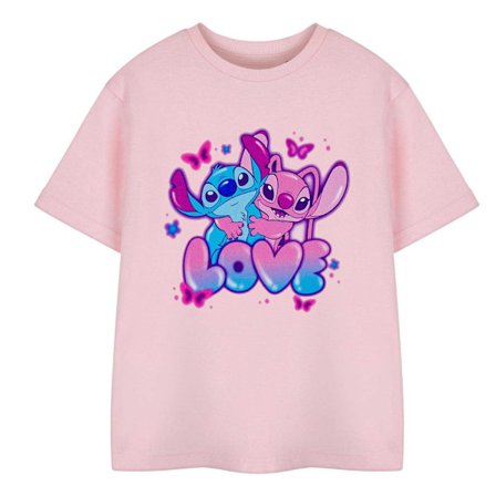 Lilo & Stitch flickor kärlek kortärmad T-shirt 7-8 år rosa