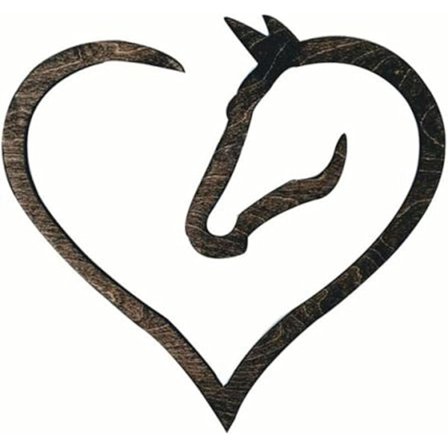 Kærlighed Hest Hjerte Træ Væghængt Hjemme Dekoration Træ Hest Hjerte Vægskulptur Bryllup Dekoration